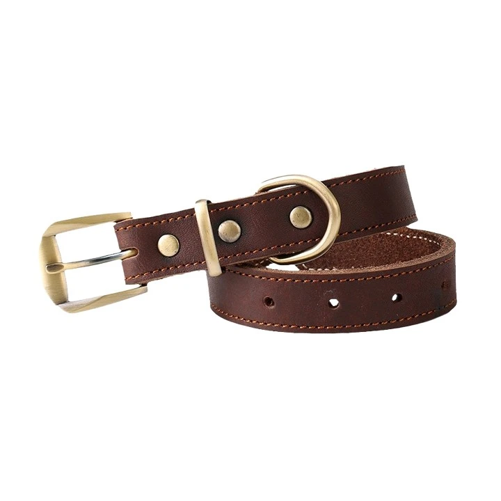 Adjustable Leather Dog Collar